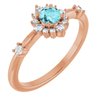 14K Rose Blue Zircon and .167 CTW Diamond Ring Ref. 15641452